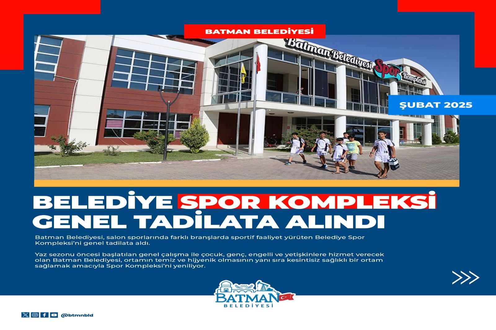  BELEDİYE SPOR KOMPLEKSİ GENEL TADİLATA ALINDI