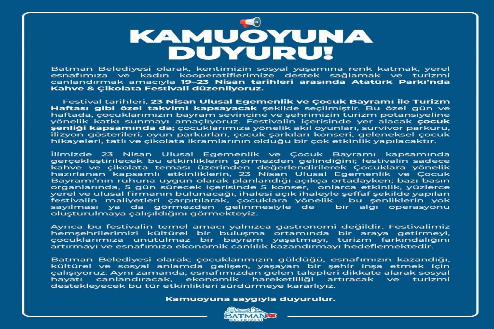 Atatürk Parkı’nda Kahve & Çikolata Festivali