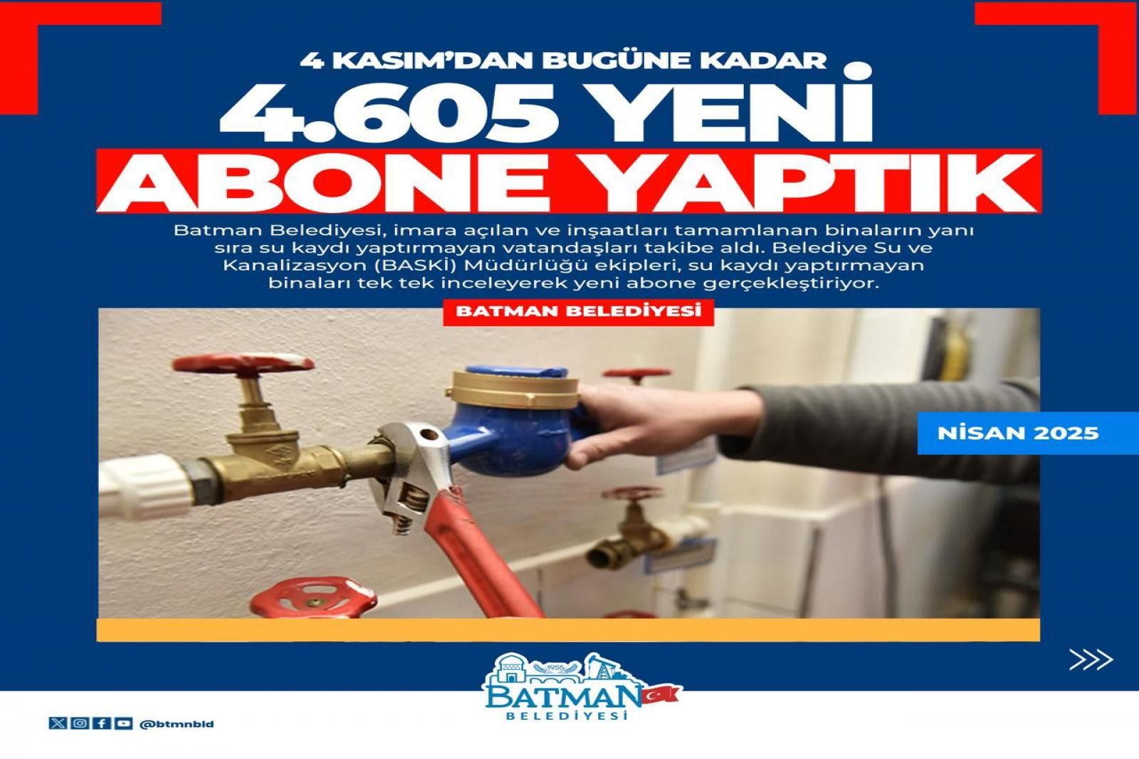 4 KASIM’DAN BUGÜNE KADAR 4.605 YENİ ABONE YAPTIK
