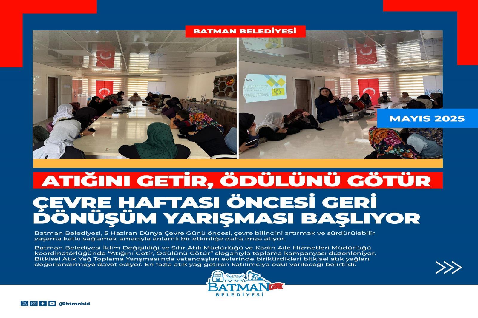 ÇEVRE HAFTASI ÖNCESİ GERİ DÖNÜŞÜM YARIŞMASI BAŞLIYOR
