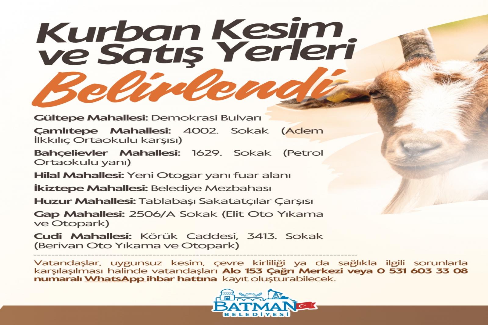 KURBAN KESİM VE SATIŞ YERLERİ