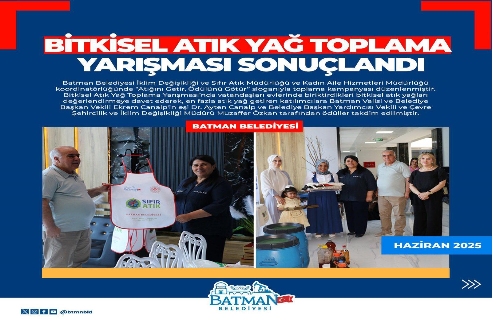 Bitkisel Atık Yağ Toplama Yarışması Sonuçlandı
