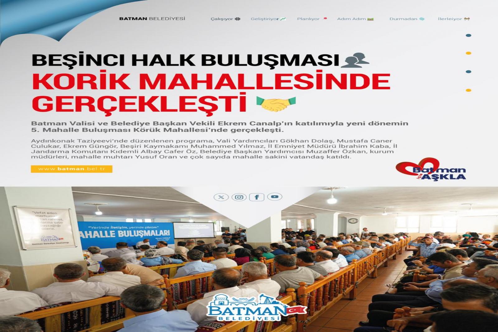 BEŞİNCİ HALK BULUŞMASI KORİK MAHALLESİNDE GERÇEKLEŞTİ