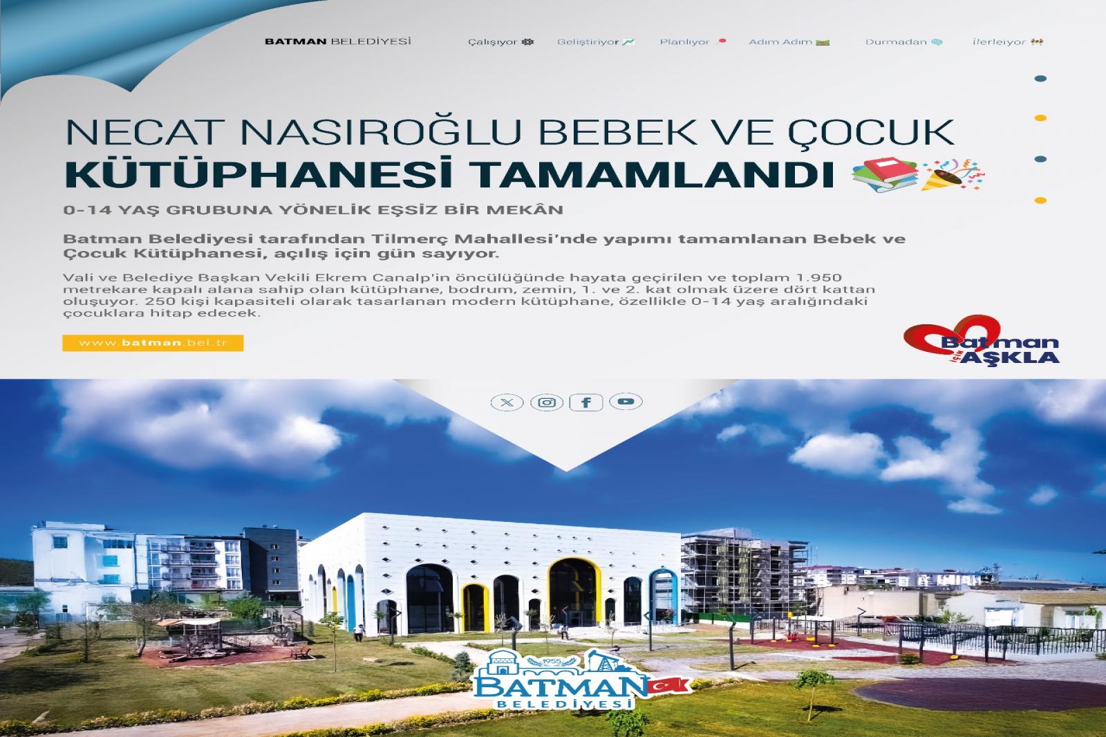 NECAT NASIROĞLU BEBEK VE ÇOCUK KÜTÜPHANESİ TAMAMLANDI