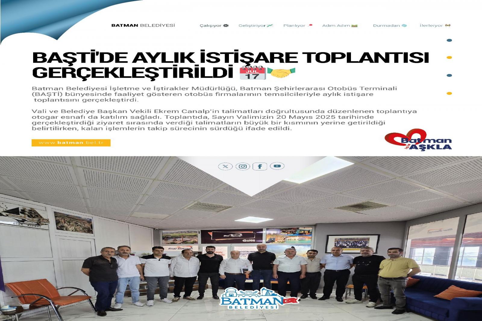  BAŞTİ'DE AYLIK İSTİŞARE TOPLANTISI GERÇEKLEŞTİRİLDİ