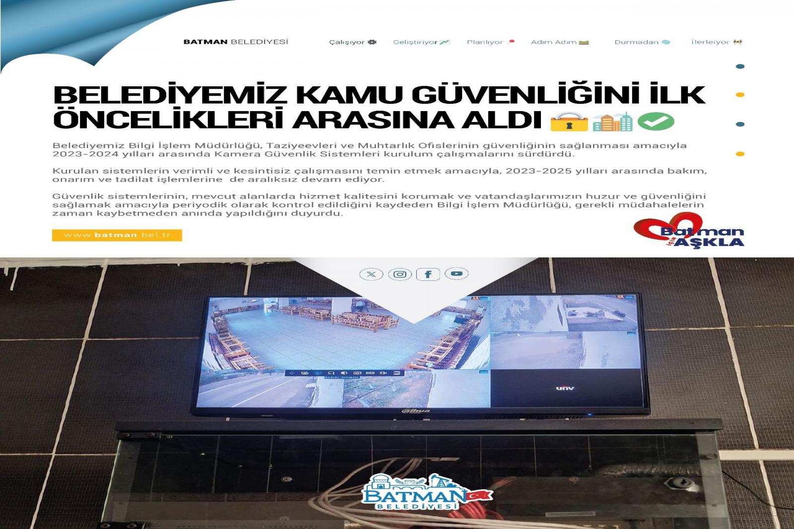 BELEDİYEMİZ KAMU GÜVENLİĞİNİ ÖNCELİKLERİ ARASINA ALDI