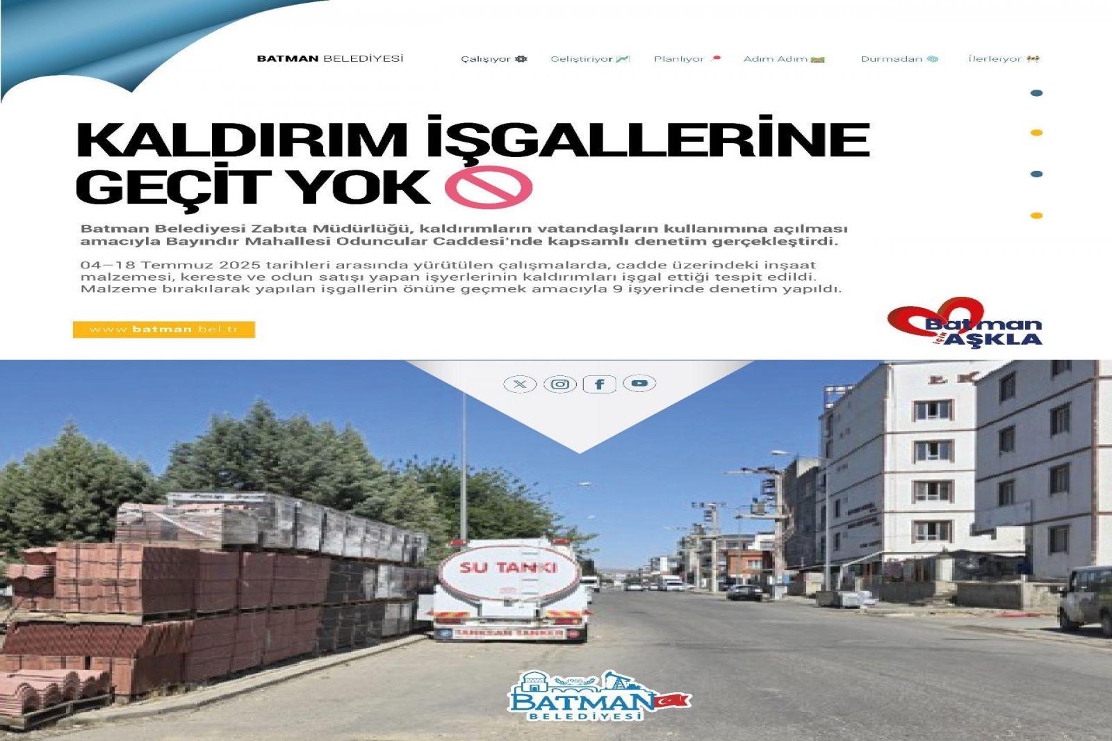KALDIRIM İŞGALLERİNE GEÇİT YOK