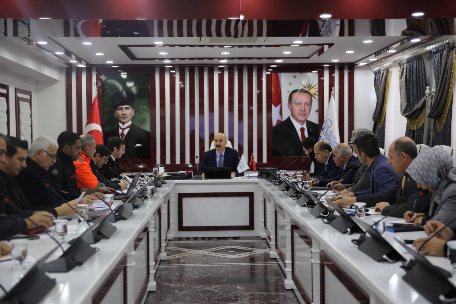 Vali ve Belediye Başkan Vekili Ekrem Canalp Başkanlığında Kış Koordinayson Toplantısı