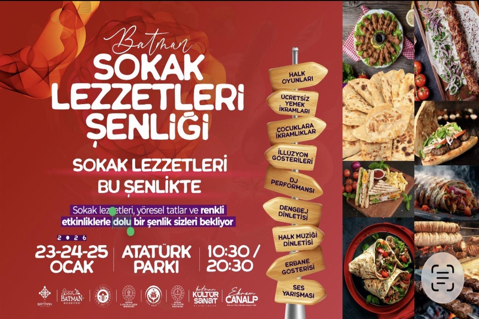  BATMAN’DA LEZZET ŞÖLENİ: SOKAK LEZZETLERİ ŞENLİĞİ KAPILARINI AÇIYOR